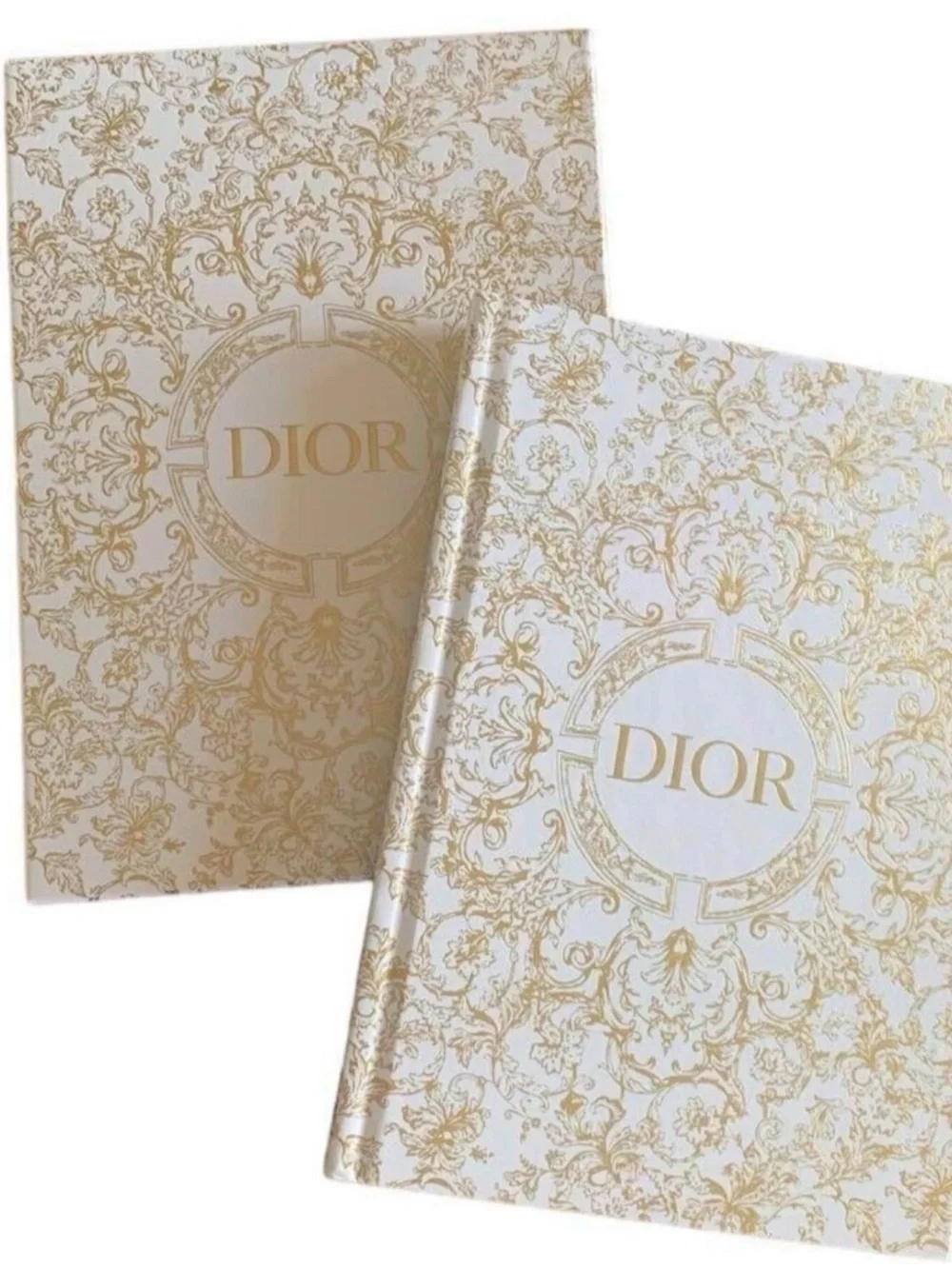 Dior White and Gold Ornamental Hardcover Notebook